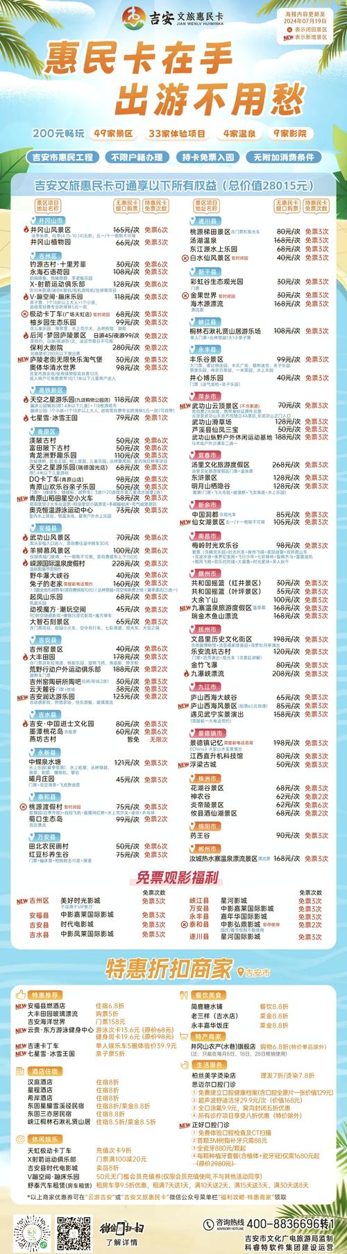 吉安惠民卡哪些景点能用？-第1张图片-星月文旅